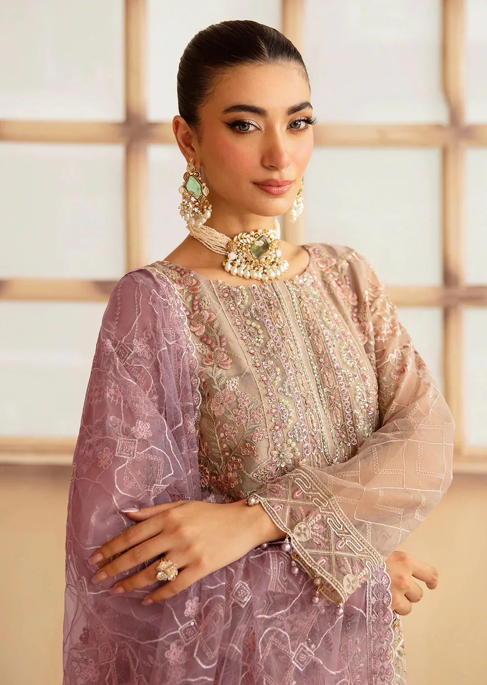 M-1206 Minhal Ramsha Organza Suit - Image 3