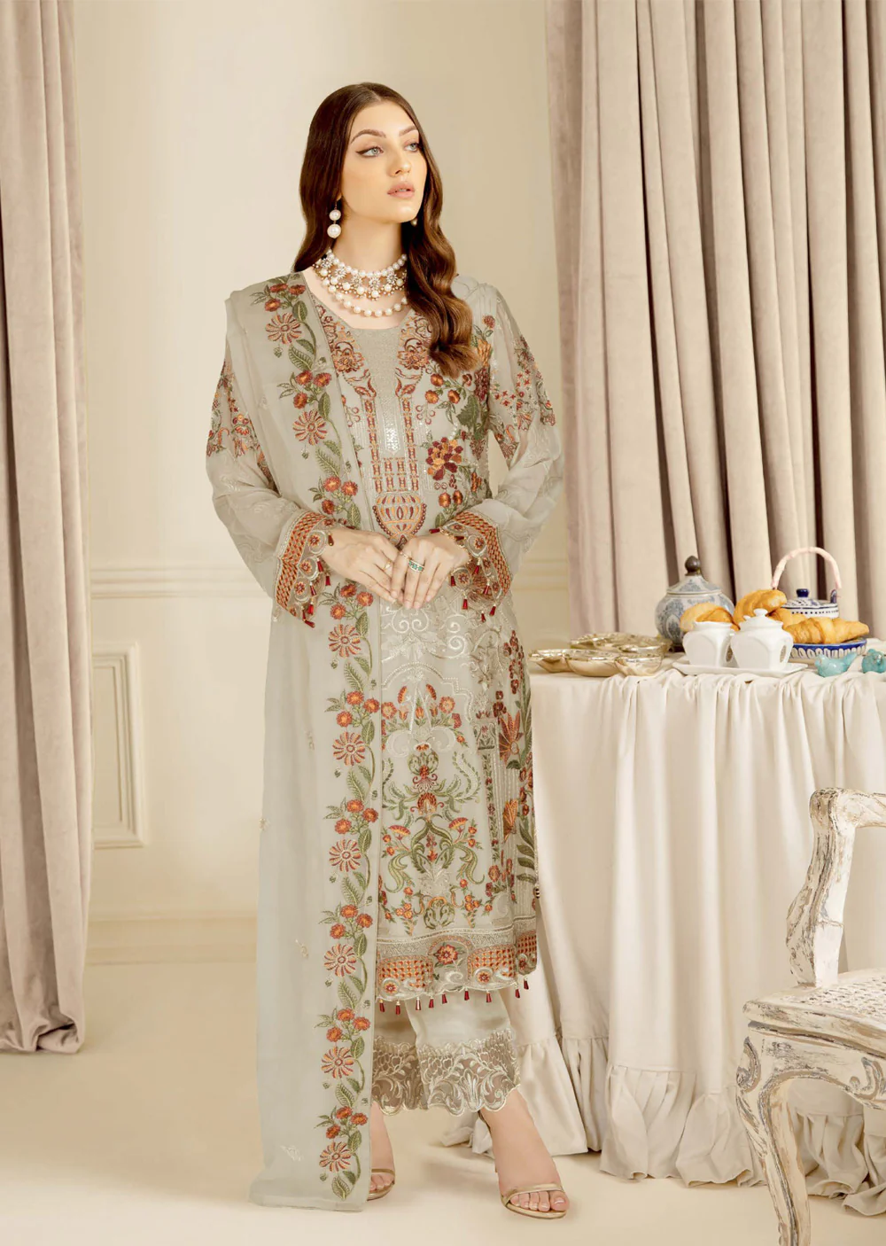 N-401-R - Readymade - Ramsha Nayab Weightless Chiffon Vol 4 2024