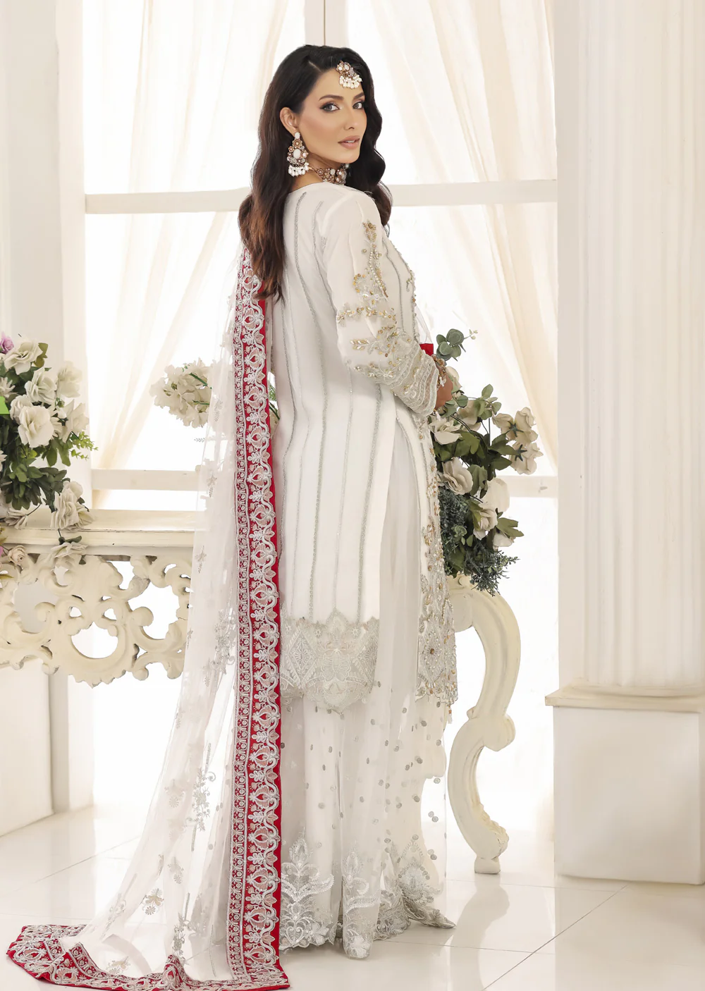 MARWS-10- White - Readymade - Memsaab Wedding Outfit - Image 2
