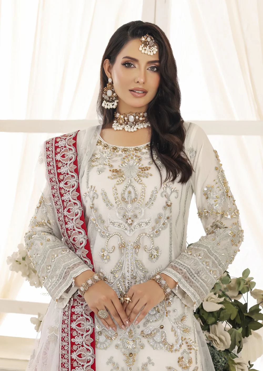 MARWS-10- White - Readymade - Memsaab Wedding Outfit - Image 3