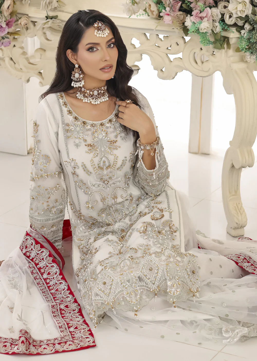 MARWS-10- White - Readymade - Memsaab Wedding Outfit - Image 5
