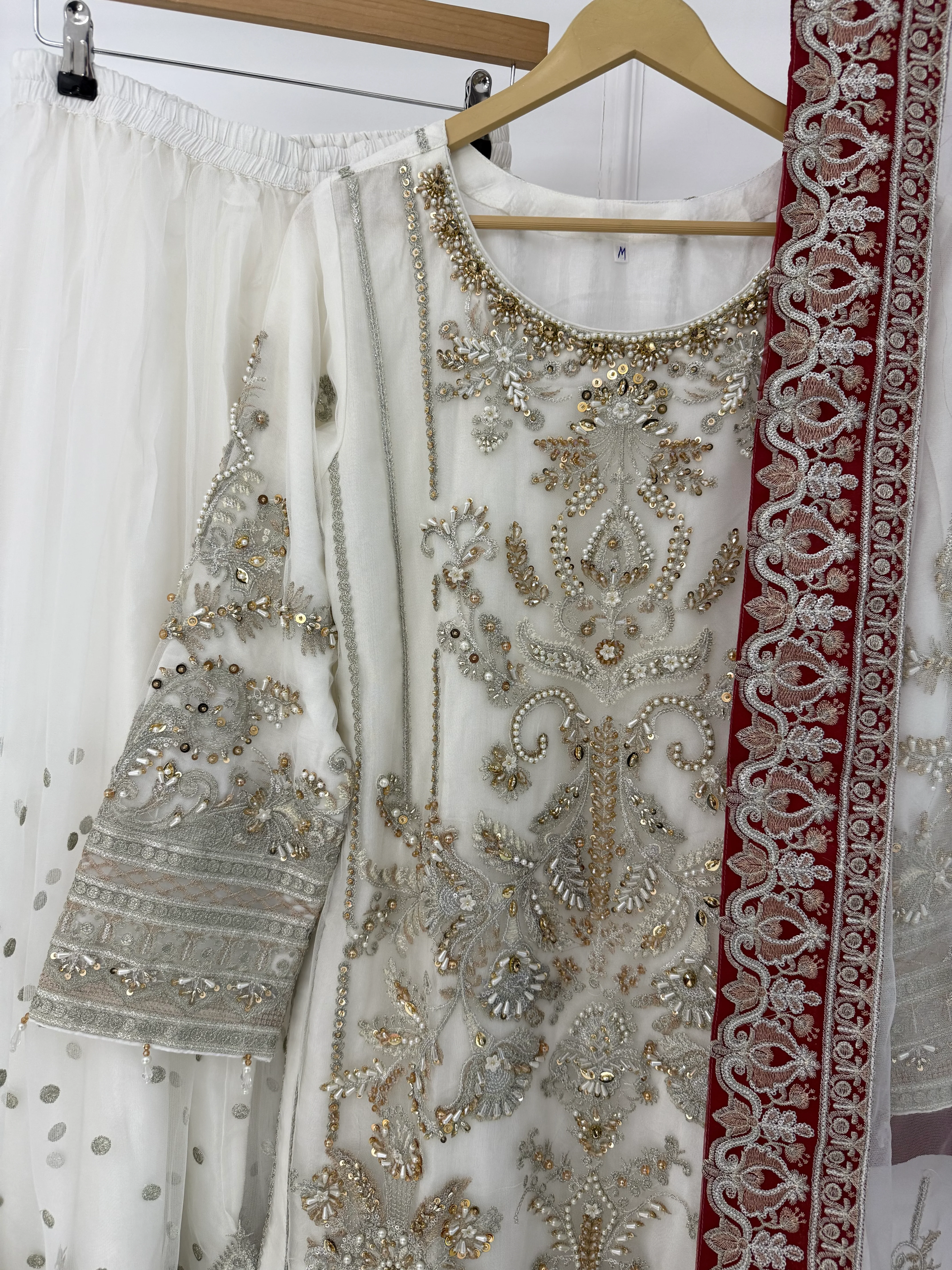 MARWS-10- White - Readymade - Memsaab Wedding Outfit - Image 7