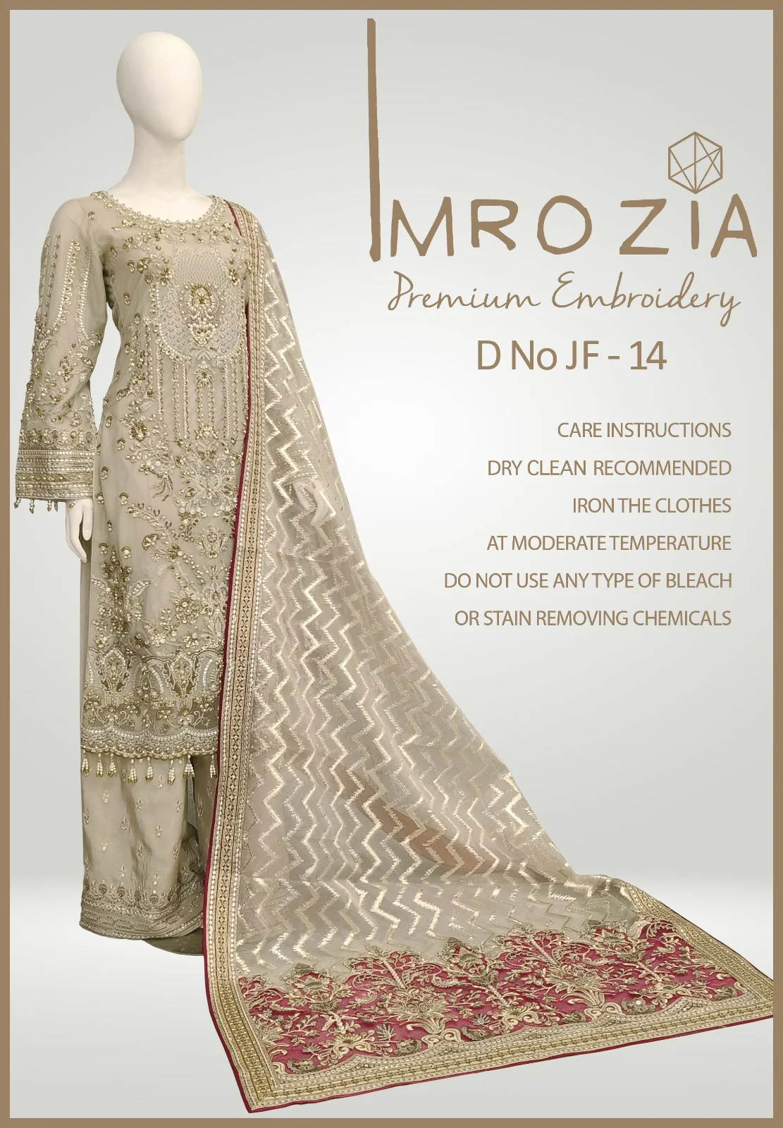 MBDR-14 - Readymade - Imrozia Embroidered Net Collection 2025