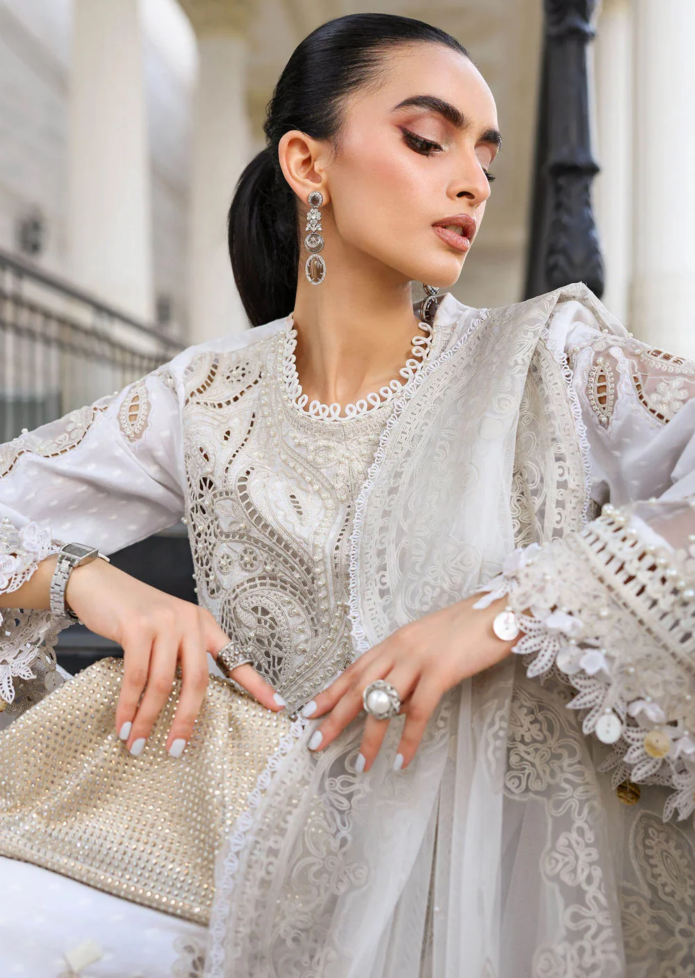 MCB-D1 3 Piece Unstitched Embroidered Jacquard Lawn Suit - Image 4