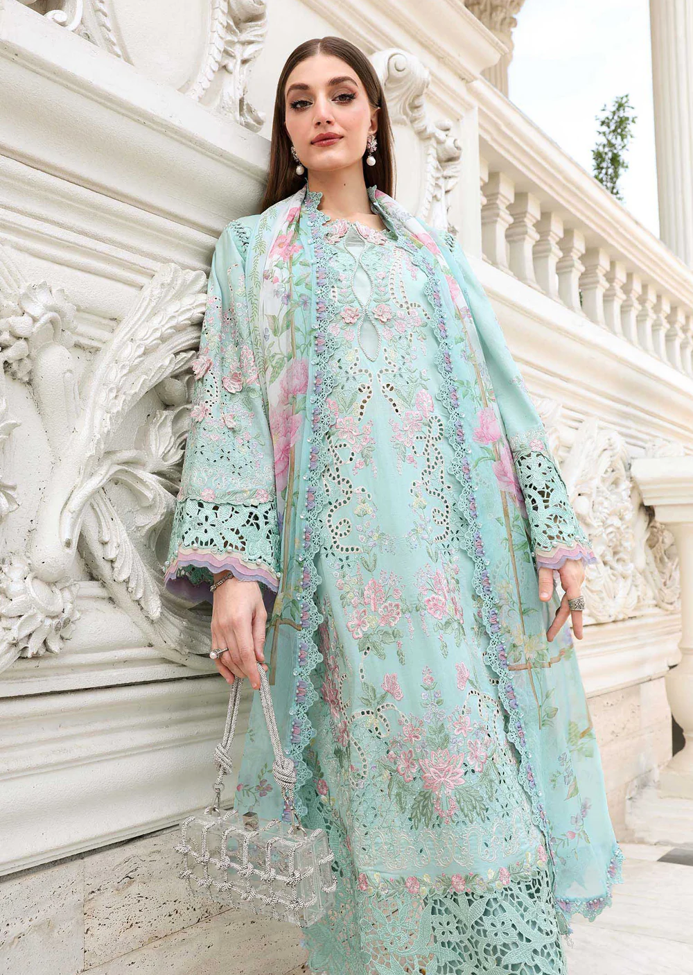 MCB-D15 3 Piece Unstitched Embroidered Lawn Suit - Image 3