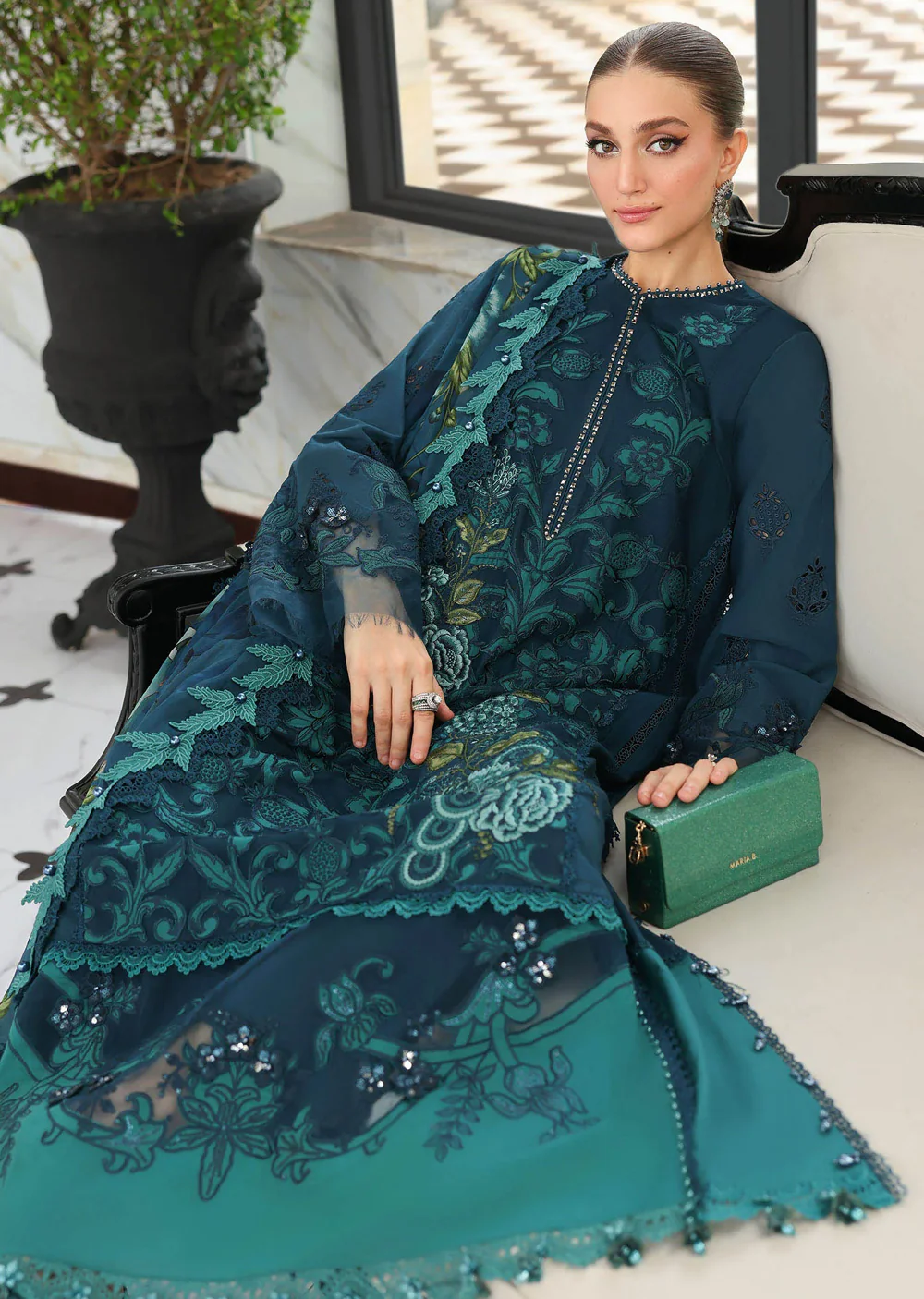 MCB-D6 3 Piece Embroidered Jacquard Lawn Suit - Image 3