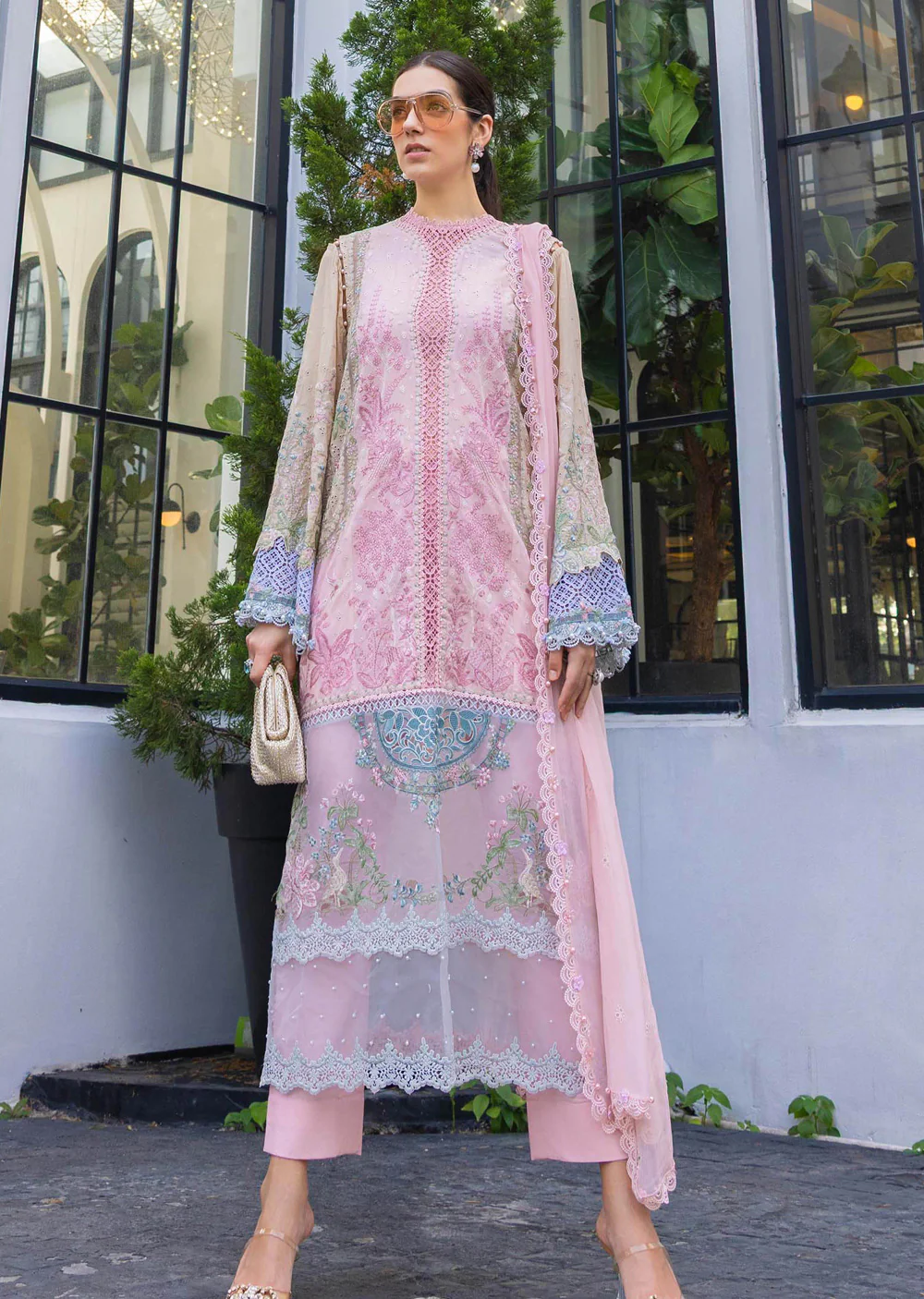 MCB-D9 3 Piece Unstitched Embroidered Lawn Suit - Image 4