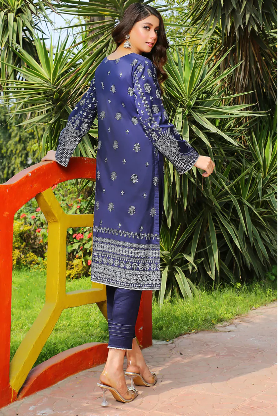 MDM103 - Madame Navy Readymade Cotton lawn Suit - Image 2