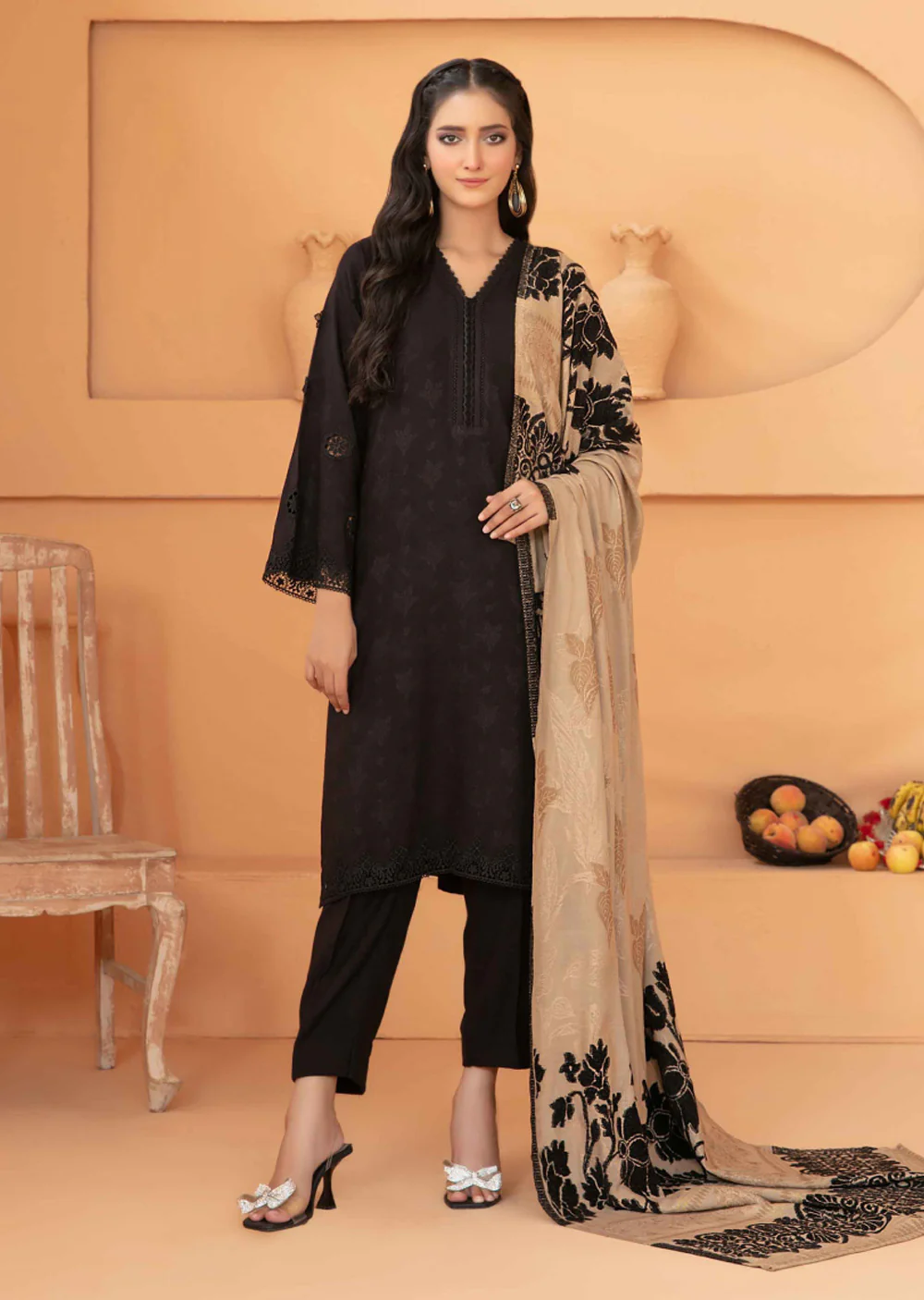 MHZ-3727 - Mahzala Jacquard Suit by Tawakkal 2025