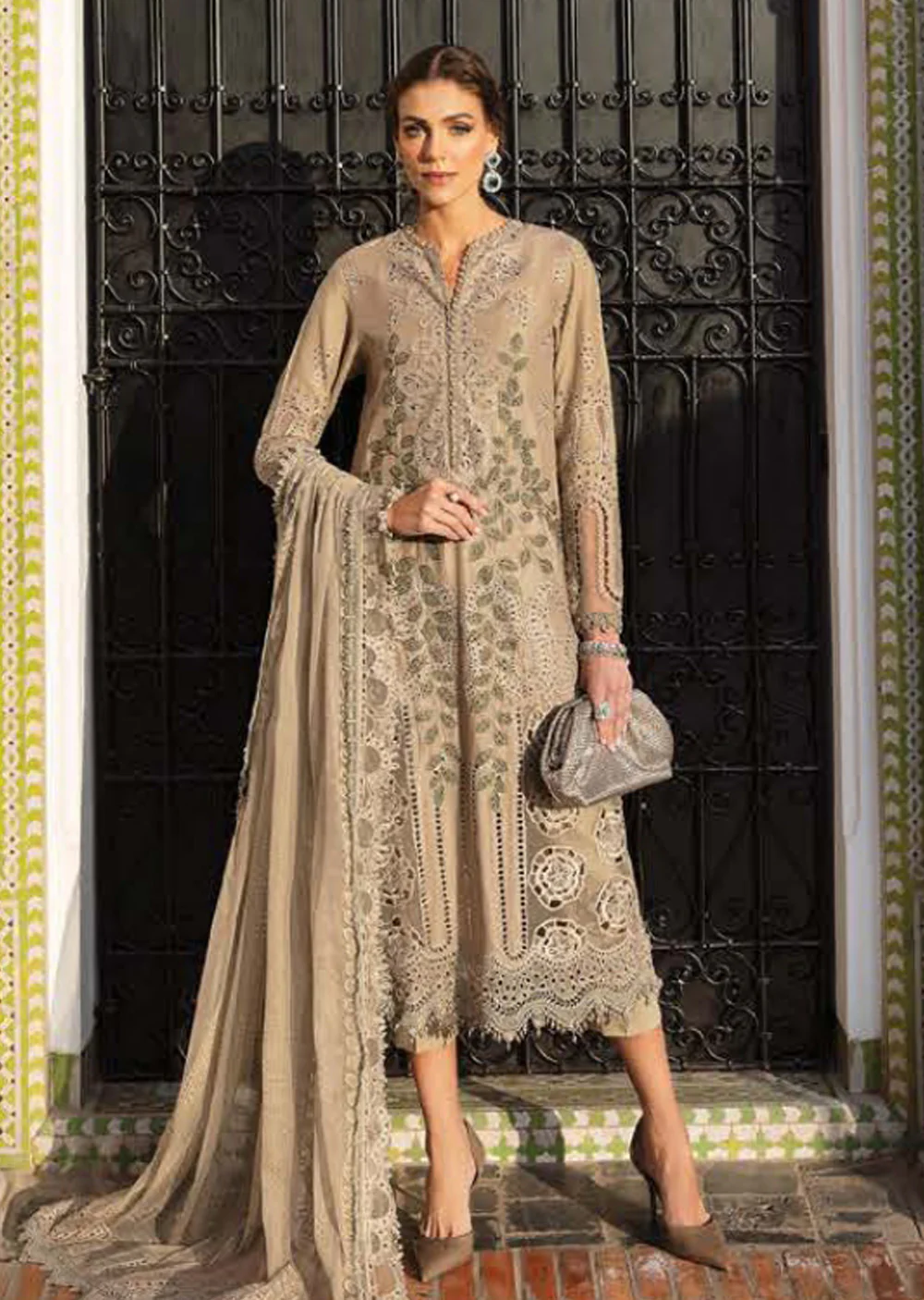 MLUX-03-A - Maria B Voyage Lux Lawn Collection Vol 25 2025