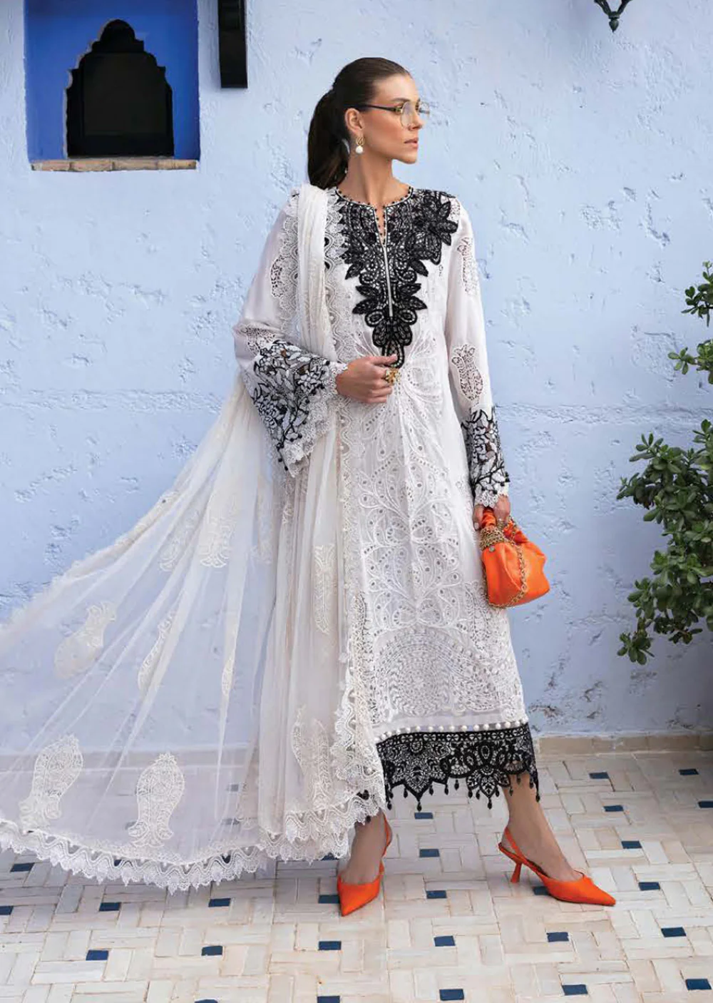 MLUX-05-A - Maria B Voyage Lux Lawn Collection Vol 25 2025