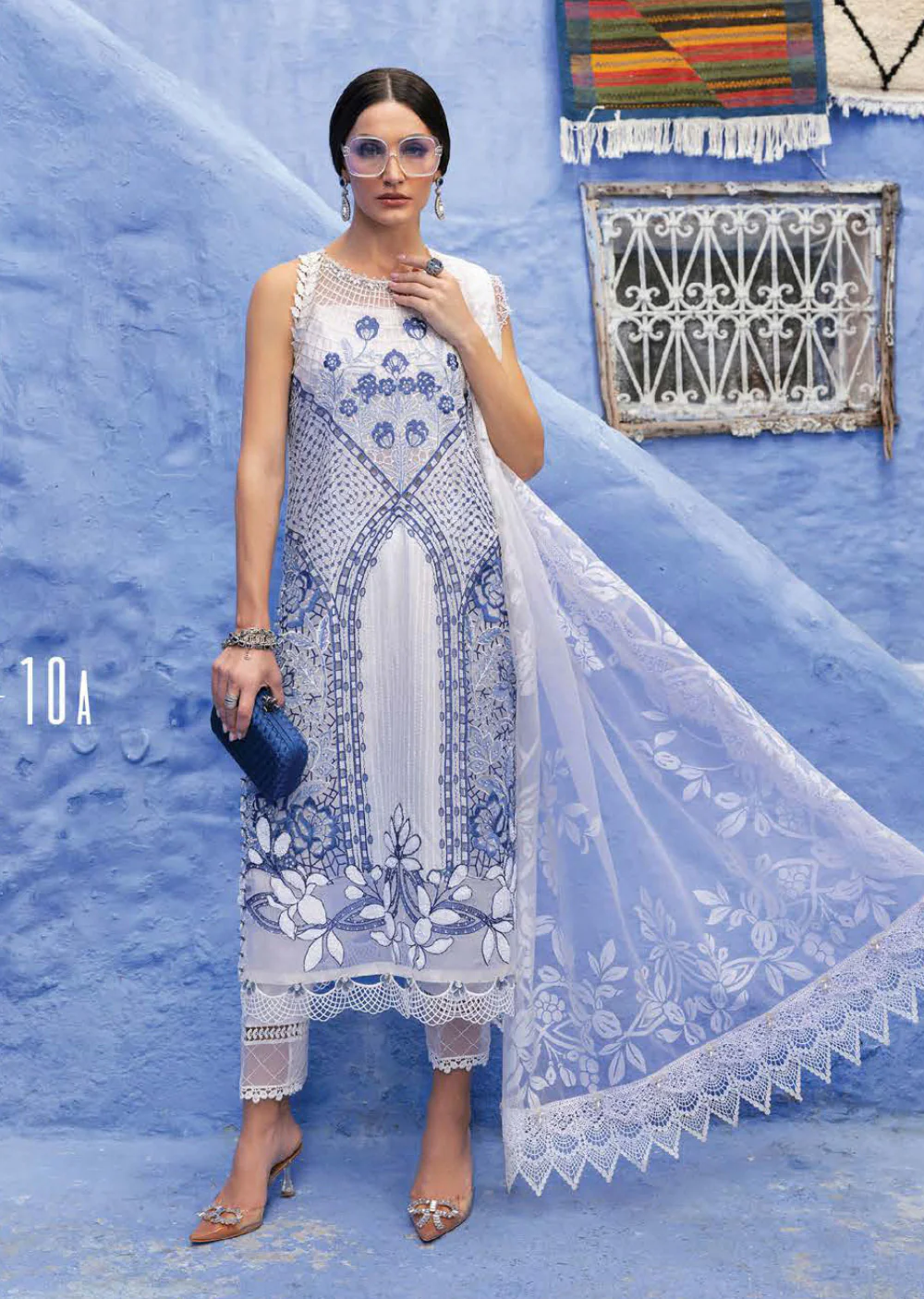 MLUX-10-A - Maria B Voyage Lux Lawn Collection Vol 25 2025