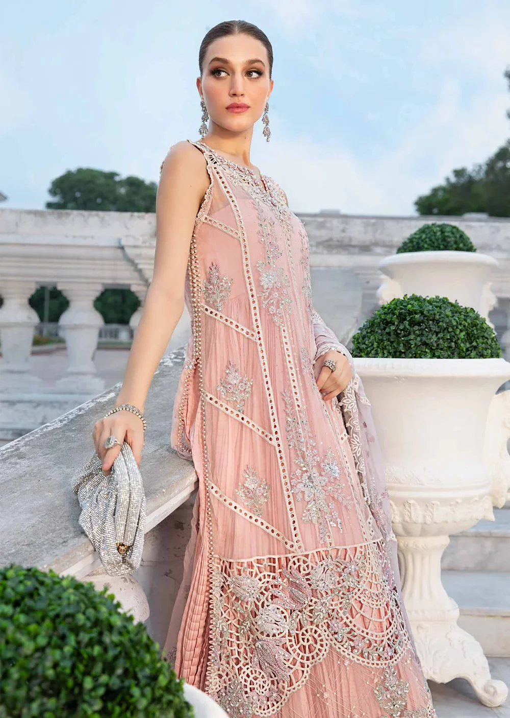 MPC-24-106 - Unstitched - Maria B Embroidered Chiffon 2024 - Image 3