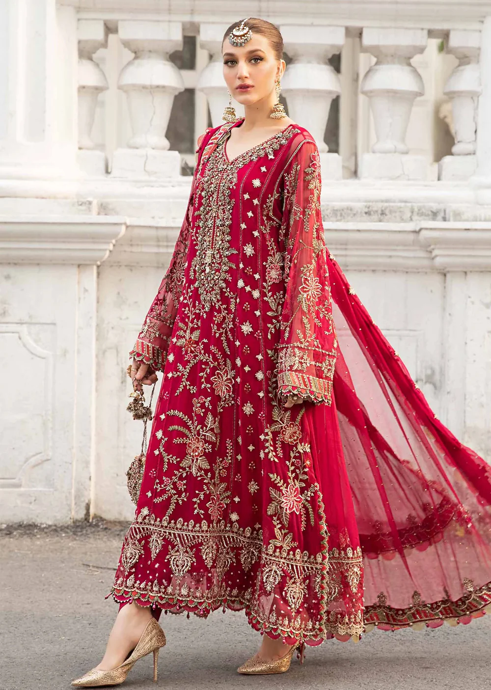 MPC-24-107 - Unstitched - Maria B Embroidered Chiffon 2024 - Image 5