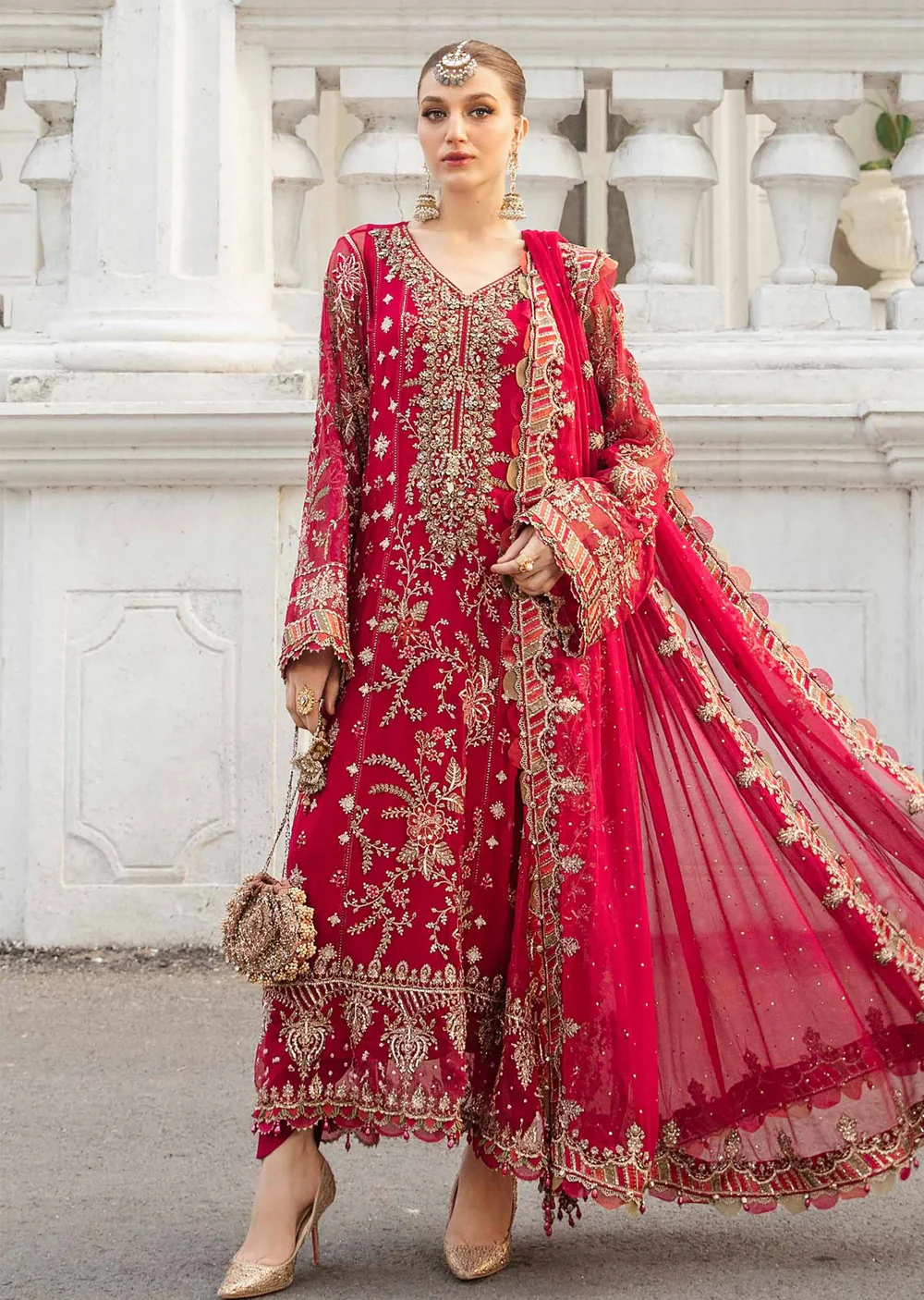MPC-24-107 - Unstitched - Maria B Embroidered Chiffon 2024 - Image 6
