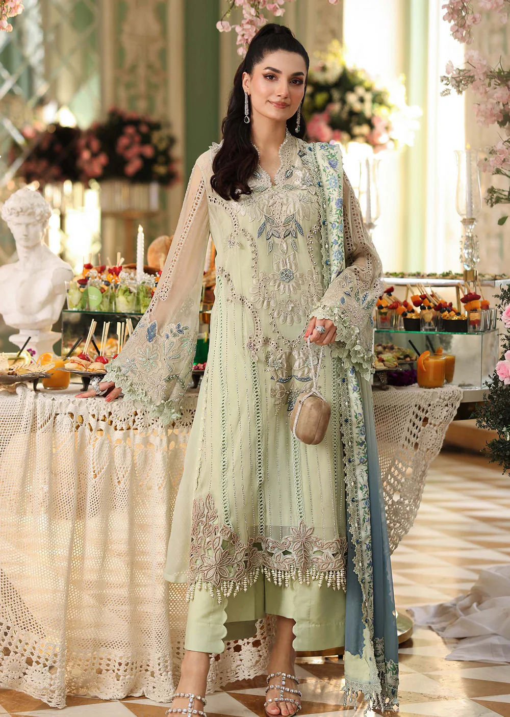 MPC-D5 Maria B Embroidered Chiffon Suit
