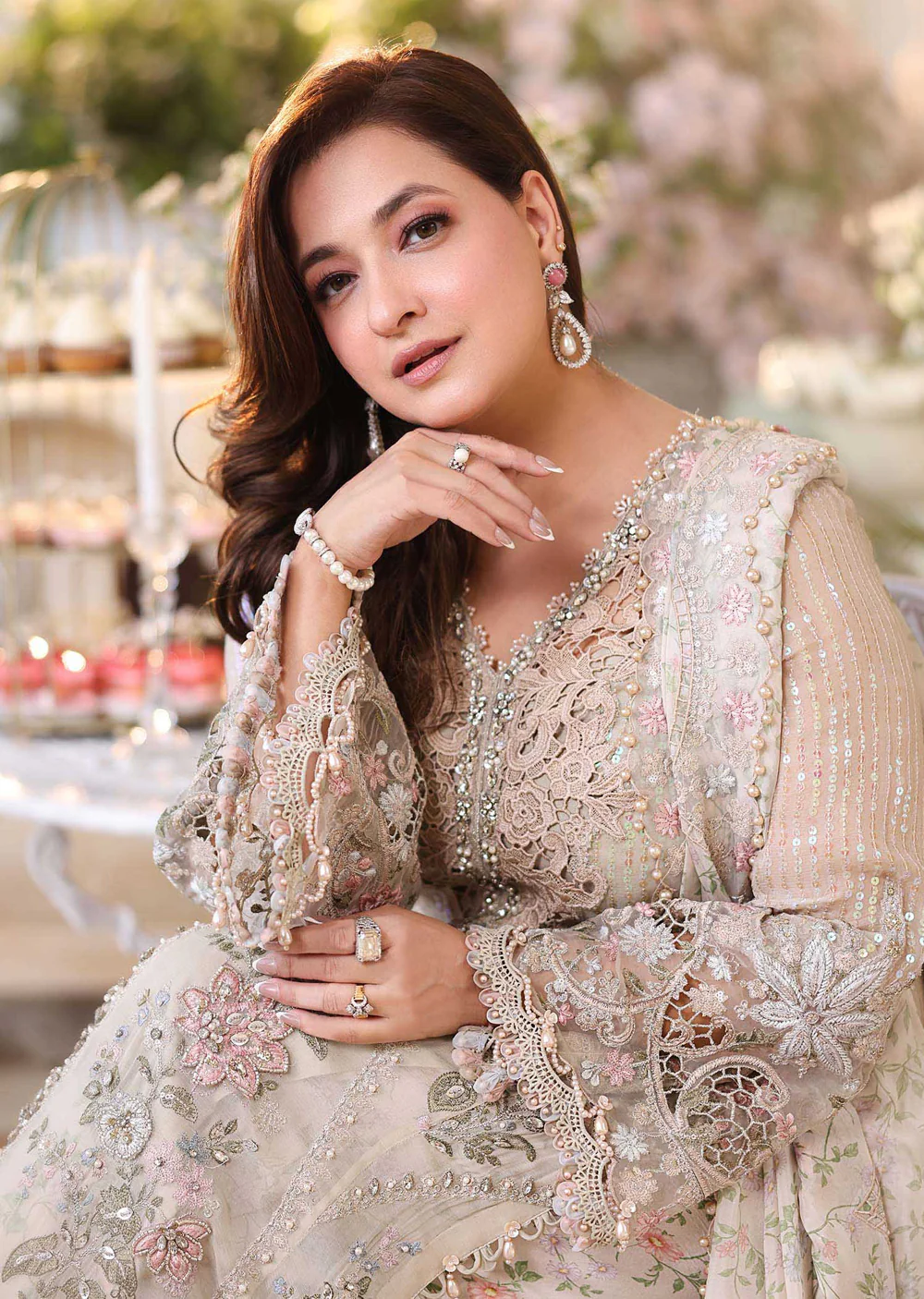 MPC-D7 Maria B Embroidered Chiffon Suit - Image 5