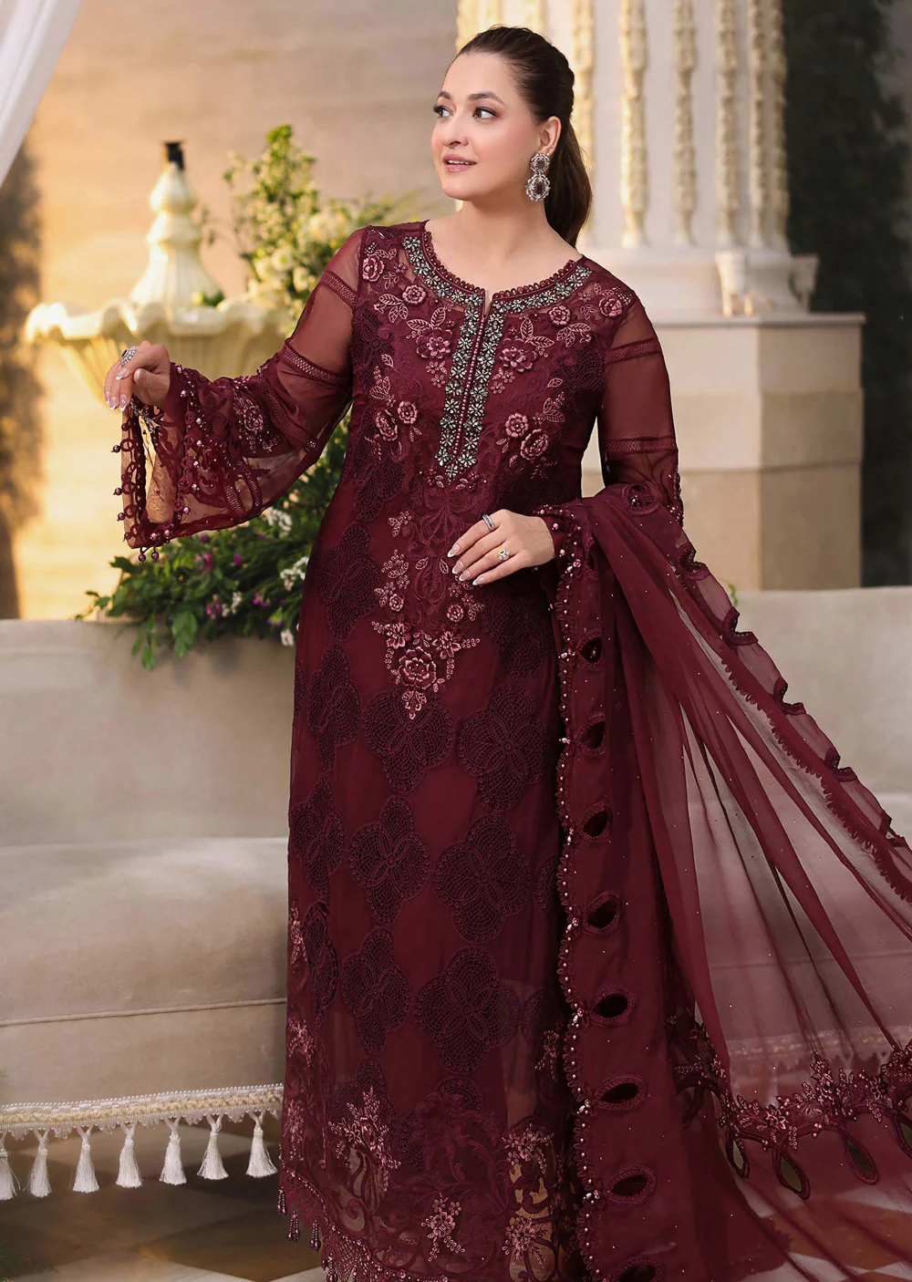 MPC-D8 Maria B Embroidered Chiffon Suit