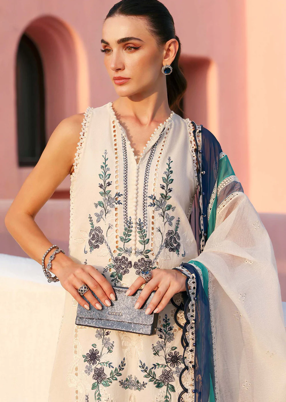 MPT2609-B Unstitched - Maria B LUXE LAWN 2026 - Image 3