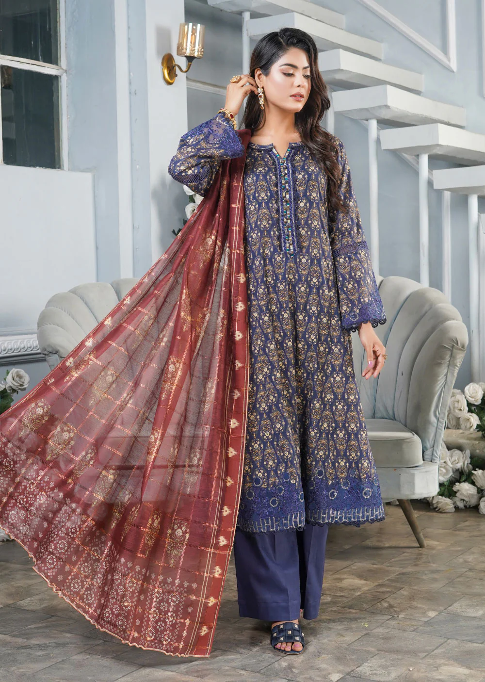 MNRD-01-R - Readymade - Munira Summer Lawn Collection 2024