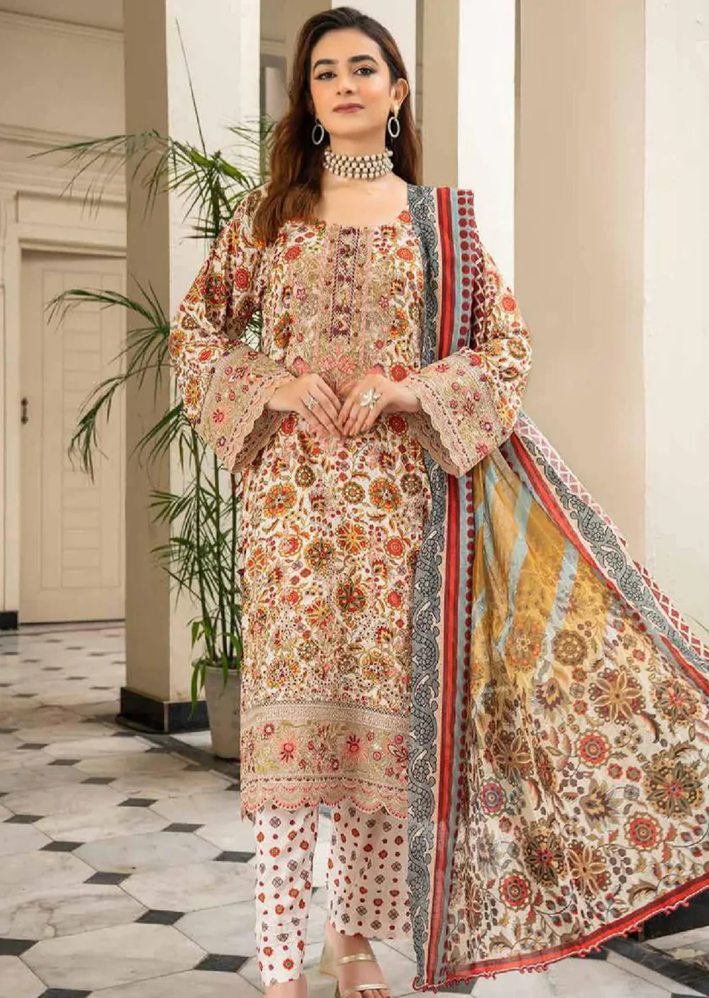 MSL- 02 Readymade Munira Khazaan Linen Suit