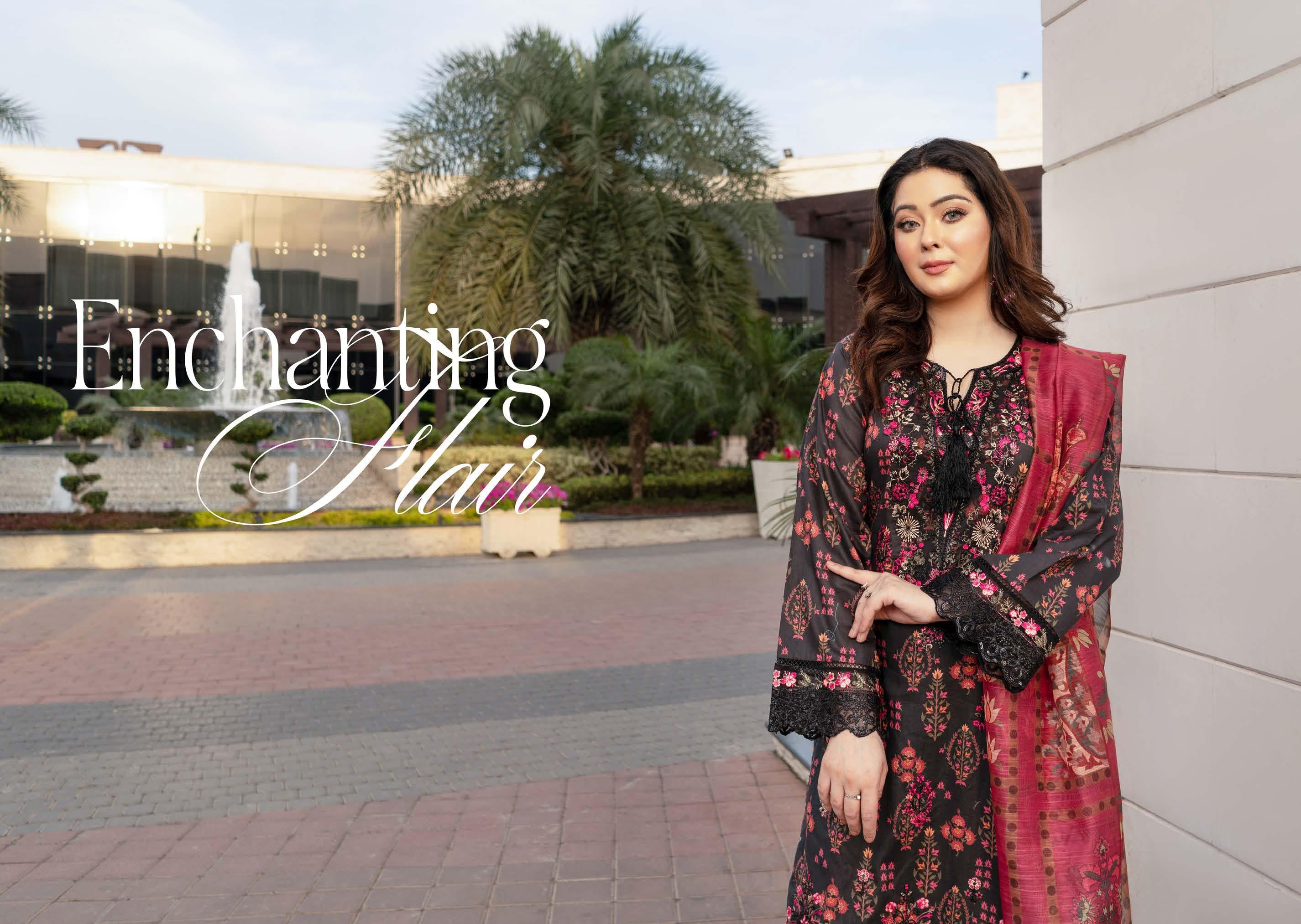 MSSL-07 Black Munira Digital lawn Suit - Image 2
