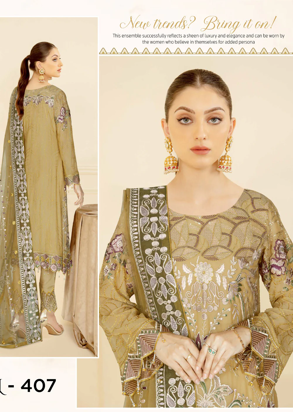N-407-R - Readymade - Ramsha Nayab Weightless Chiffon Vol 4 2024 - Image 2