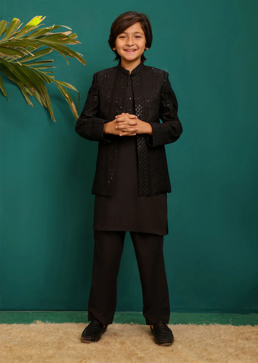 NF2104 Father & Son Black Prince Coat - Image 5
