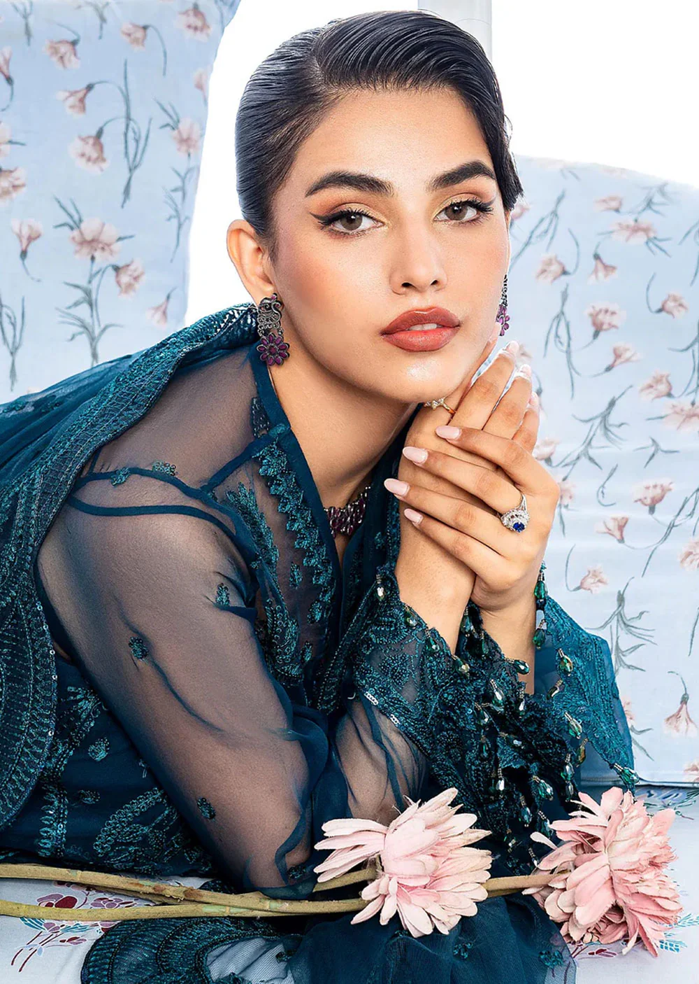 Nilofer - Meeral Readymade Organza Suit - Image 3