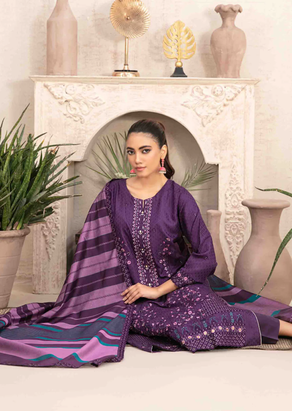 NTR-5261 - Unstitched - Nurten Fancy Embroidered Viscose Suit 2025 - Image 2