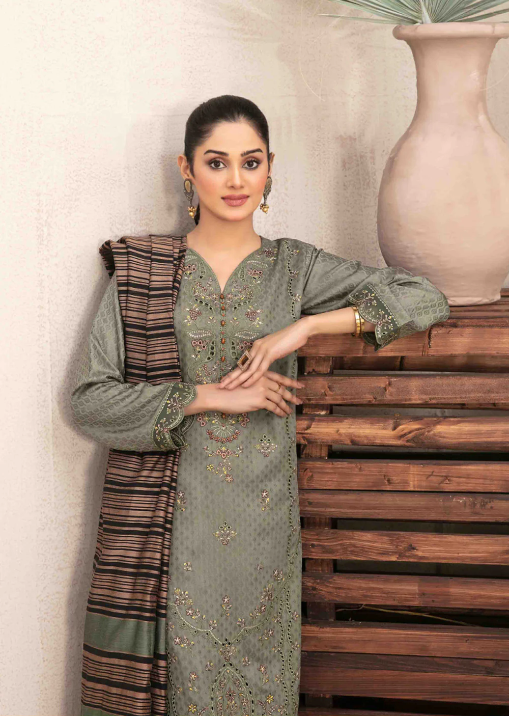 NTR-5264 - Unstitched - Nurten Fancy Embroidered Viscose Suit 2025 - Image 2