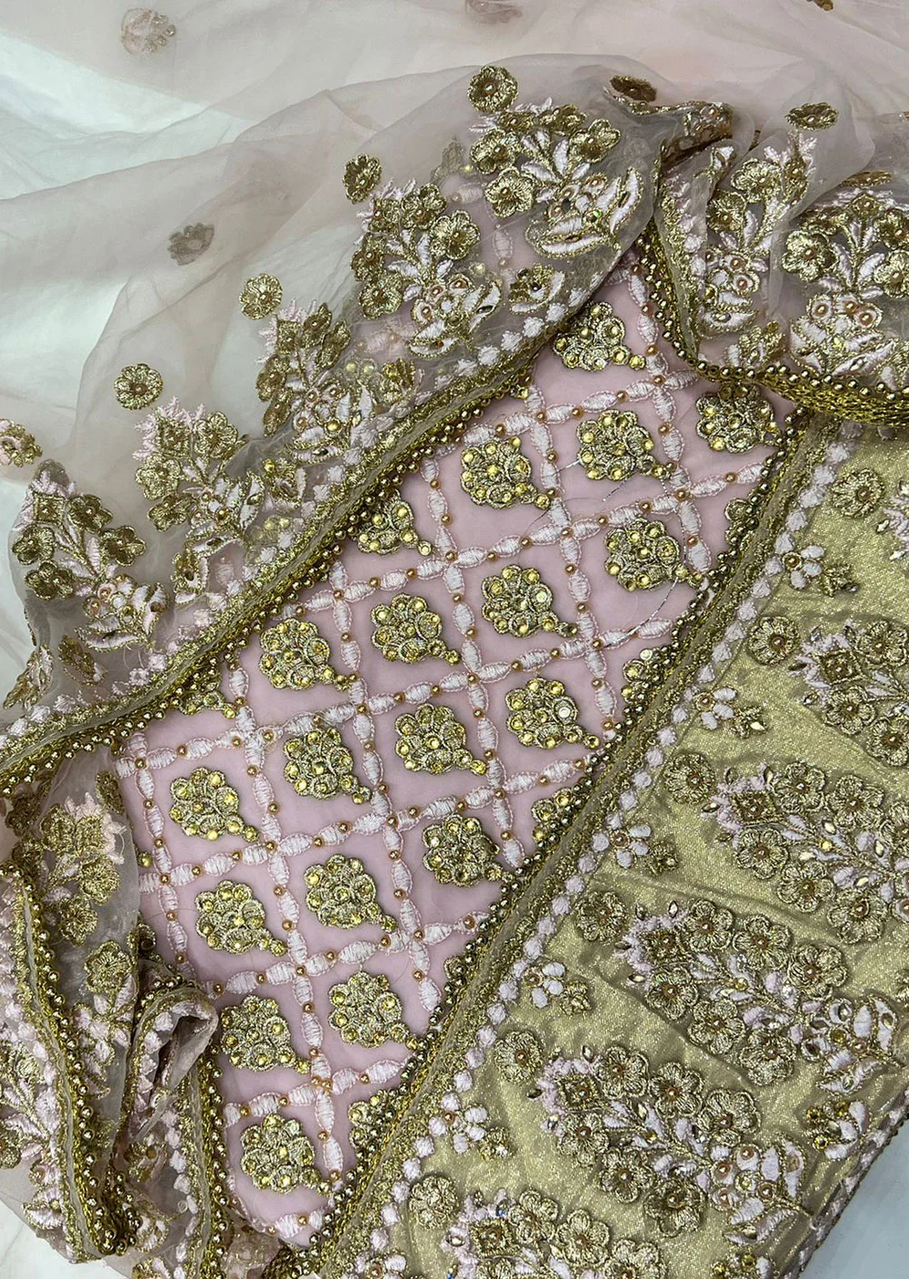 OP166 Pink Unstitched Georgette Suit