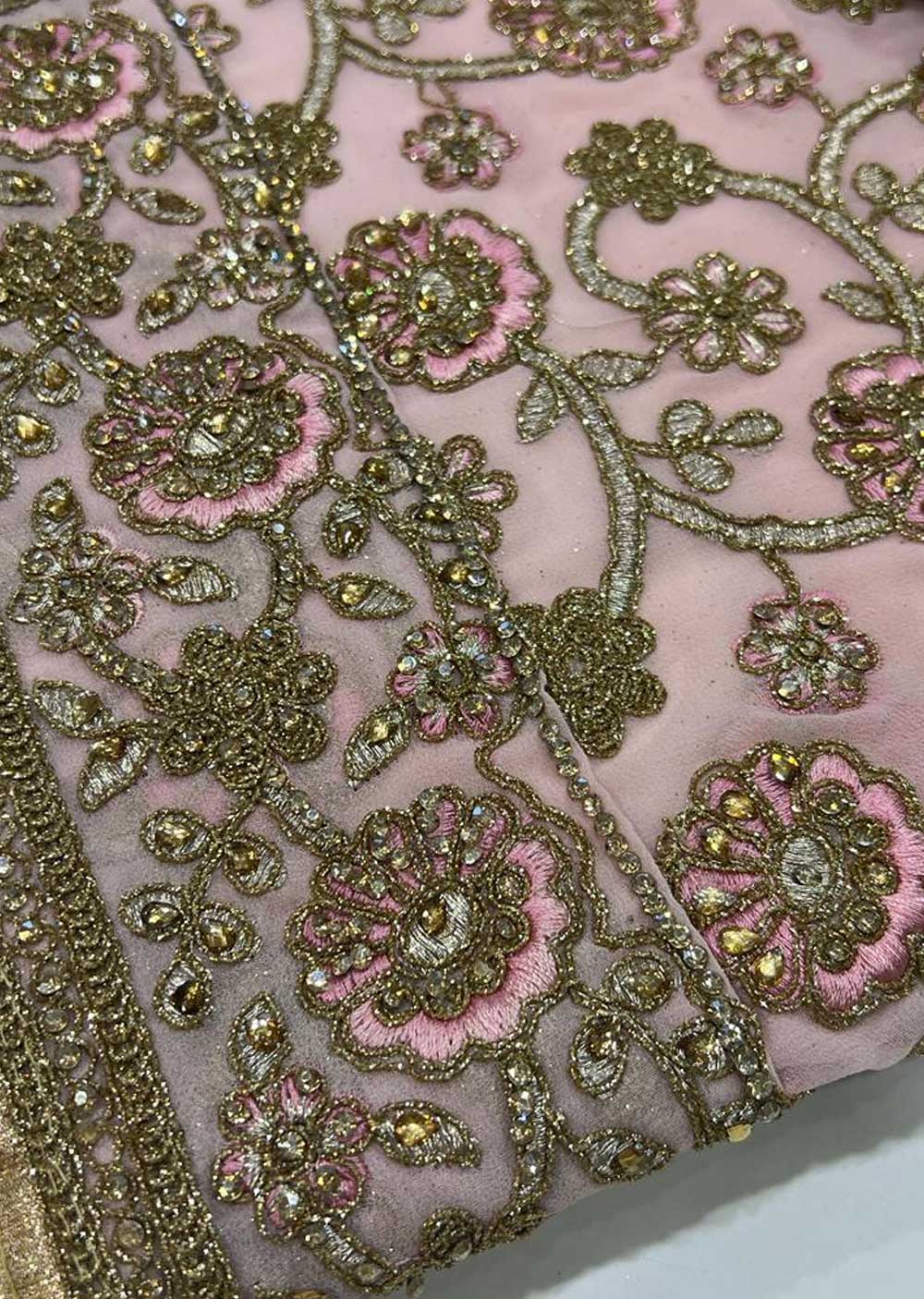 OP1710 Pink Unstitched Georgette Suit - Image 2