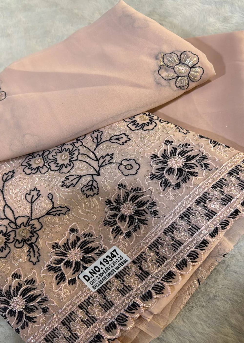 OP19347 Peach Unstitched Georgette Suit