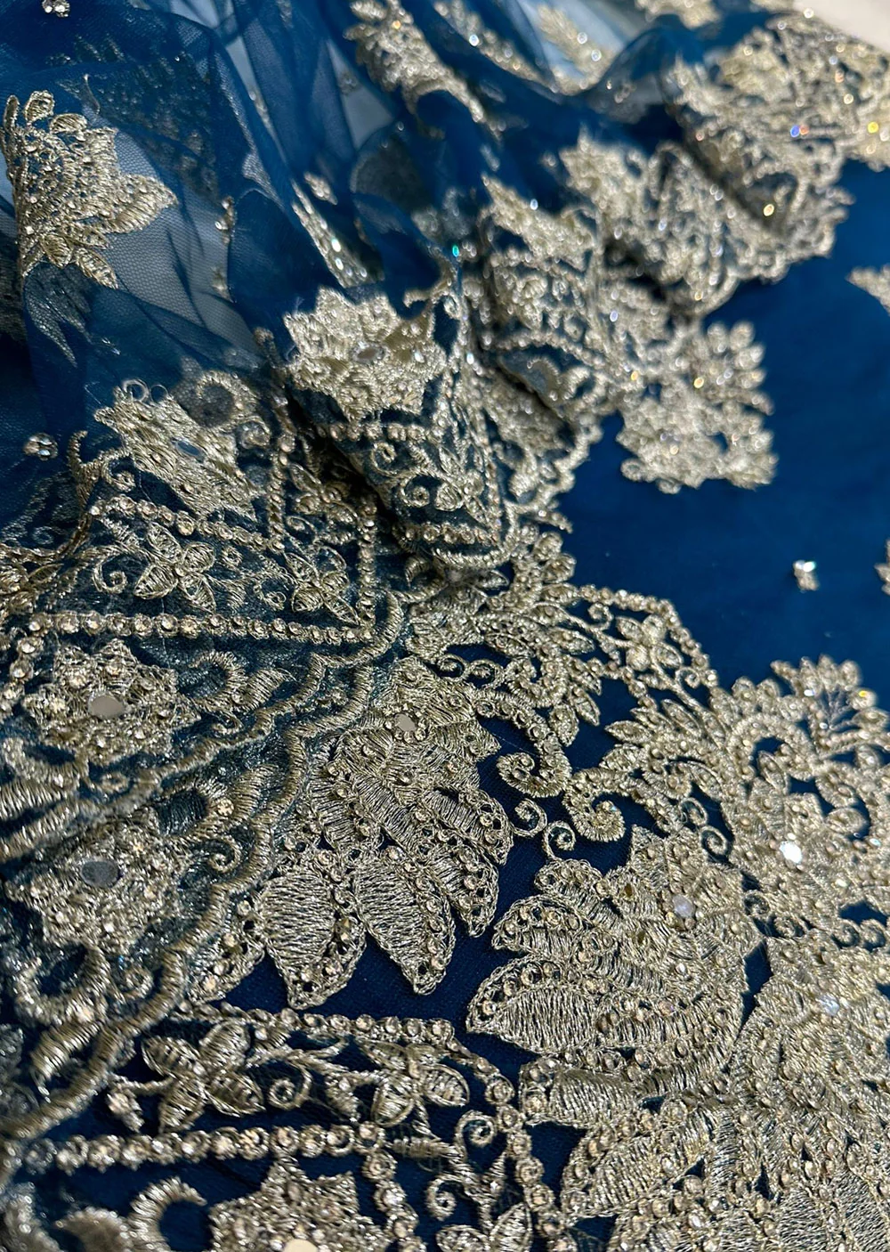 OP6433 Teal Unstitched Net Suit - Image 2