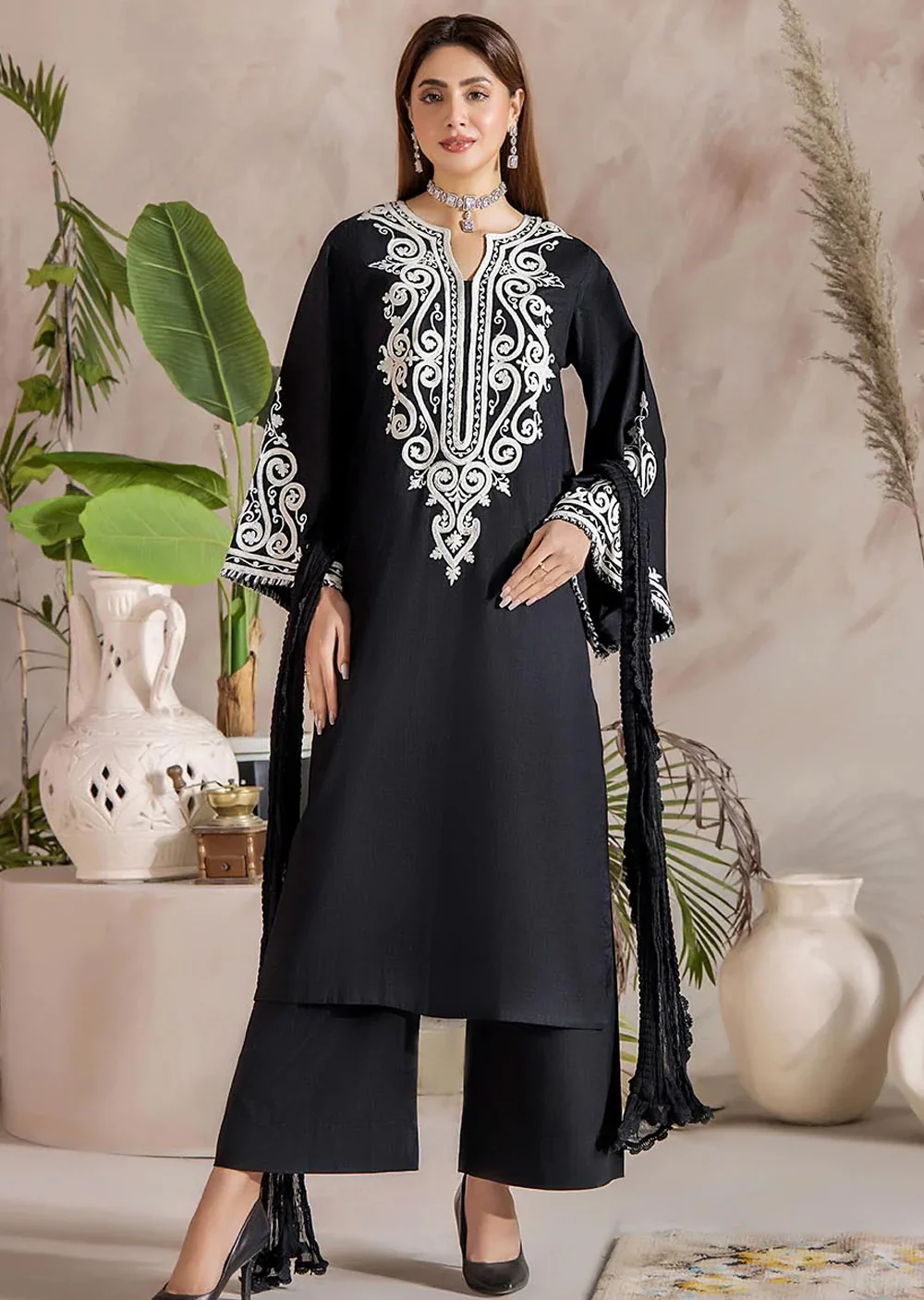 F-163 - Black - Readymade - Khuda Ameer Ouftit