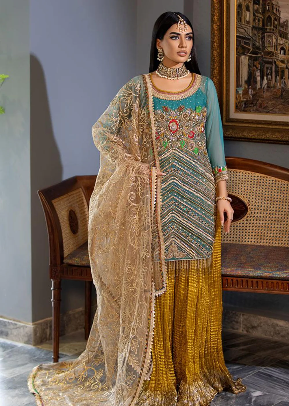 P-224 - Ferozi - Readymade - Khuda Ameer Ouftit