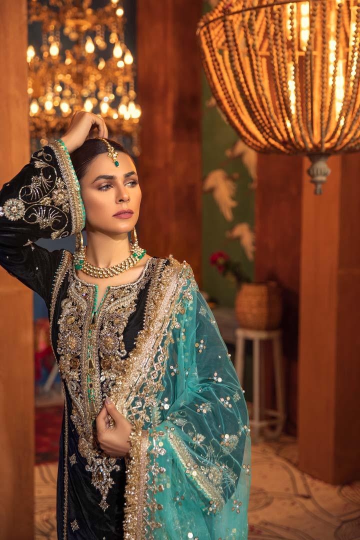 P-225 Black Velvet Readymade Khuda Ameer Creations 2024 - Image 2