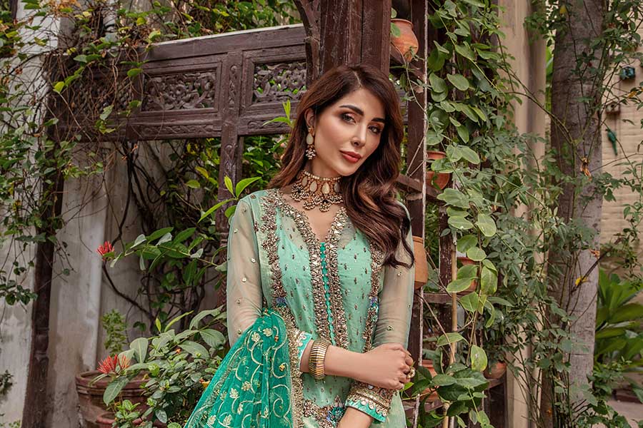 P-235 Turquoise Readymade Khuda Ameer Creations 2024 - Image 4