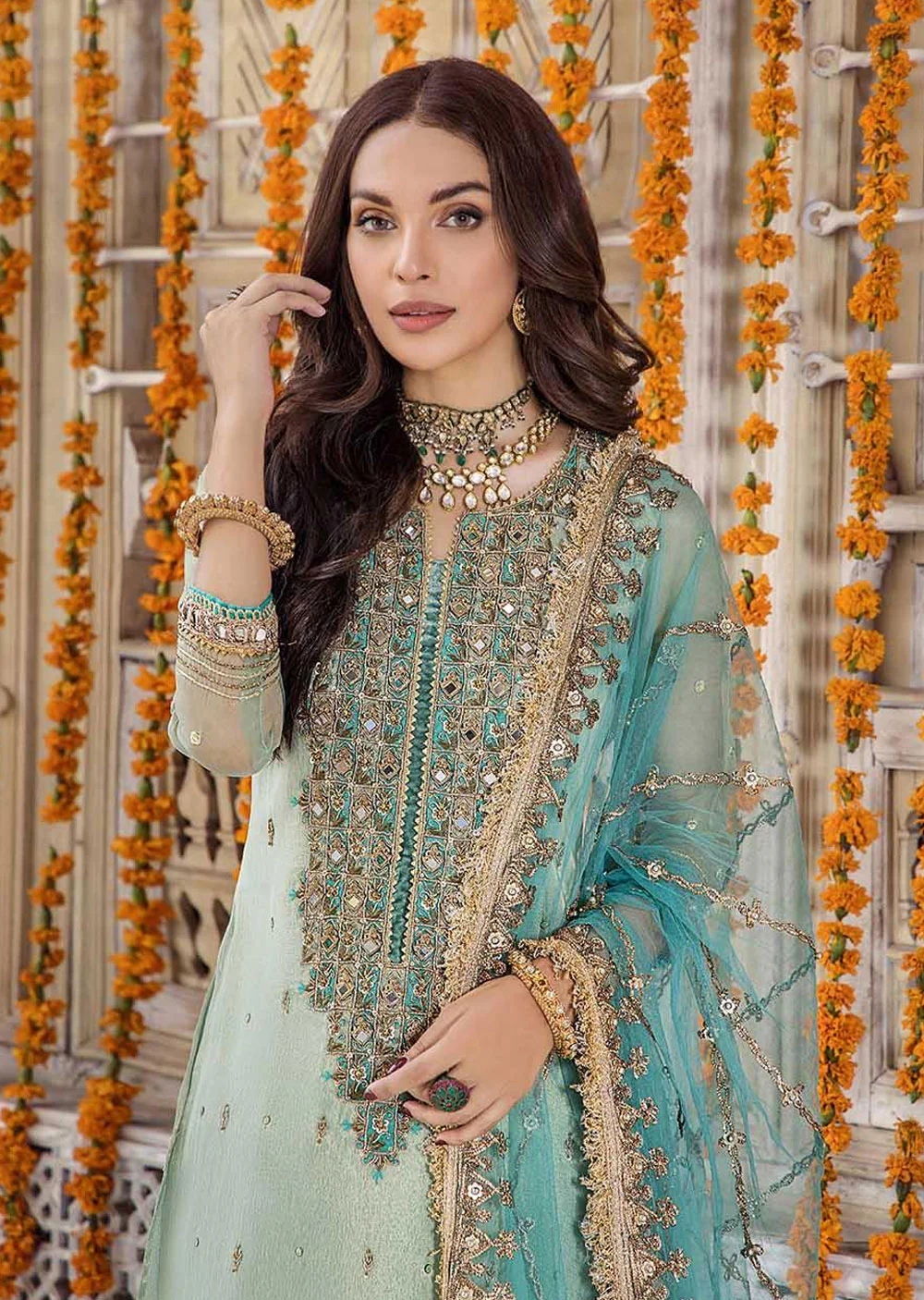 P-236 - Turquoise with Salwar - Readymade - Khuda Ameer Creations 2024 - Image 5