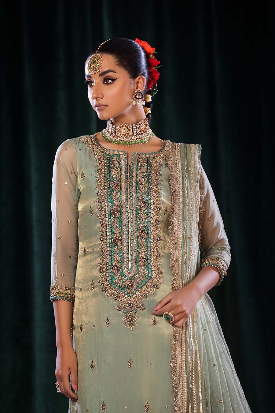 P-254 Green Readymade Khuda Ameer Creations 2024 - Image 12