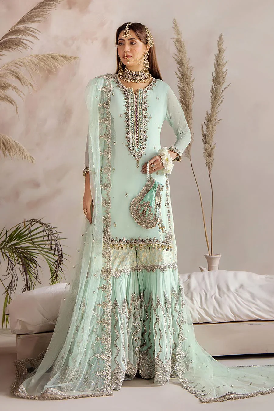 P-267 - Readymade - Mint - Khuda Ameer Outfit