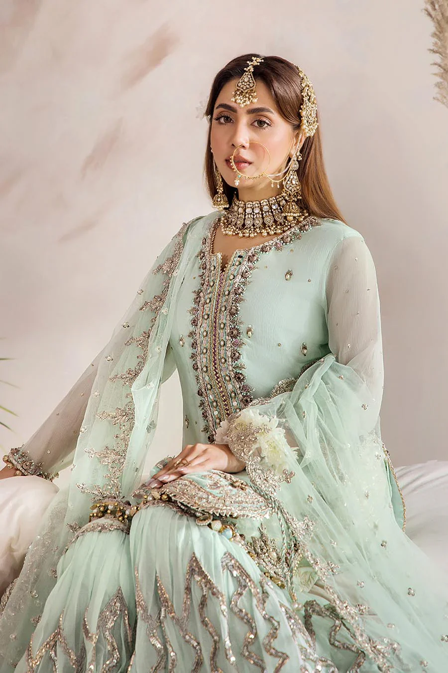 P-267 - Readymade - Mint - Khuda Ameer Outfit - Image 5
