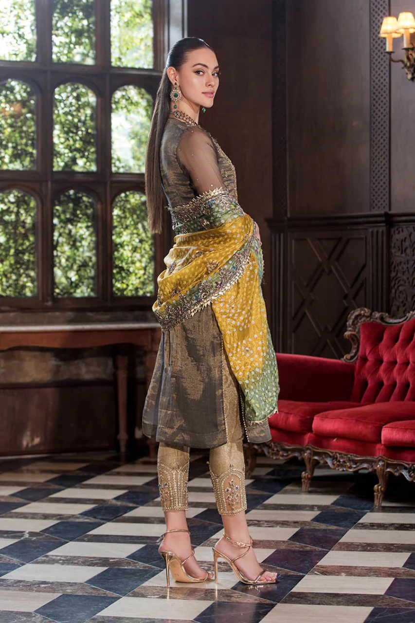 P-273 - Golden - Readymade Cotton Chkien Outfit 2025 - Image 2
