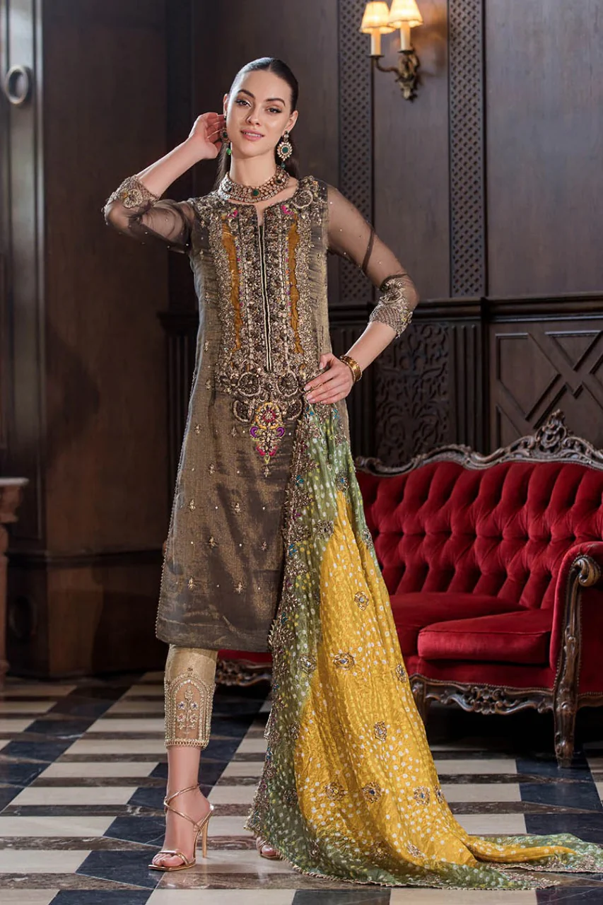 P-273 - Golden - Readymade Cotton Chkien Outfit 2025 - Image 3