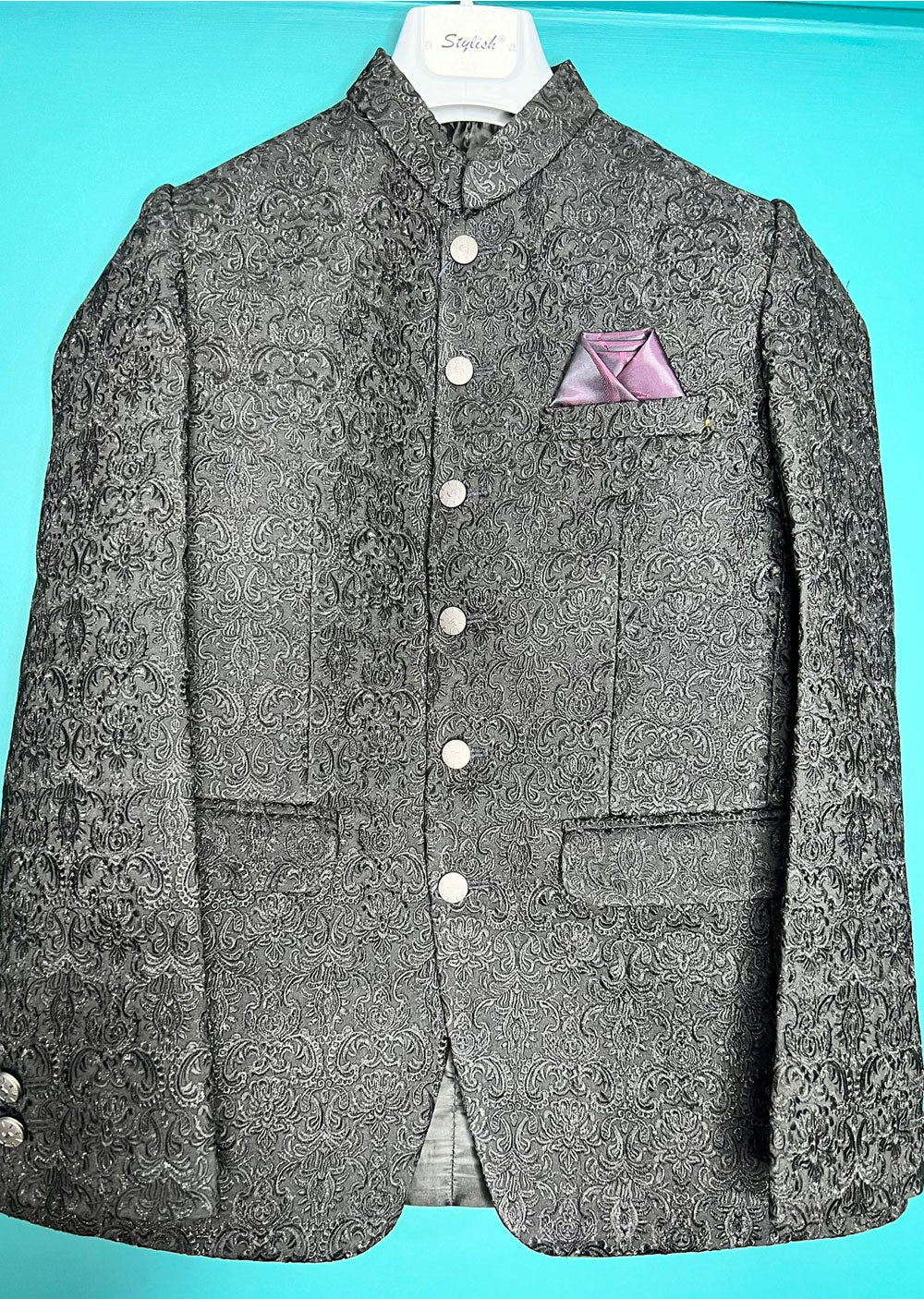 PC-2010 Mens Premium Black Prince Coat - Image 4