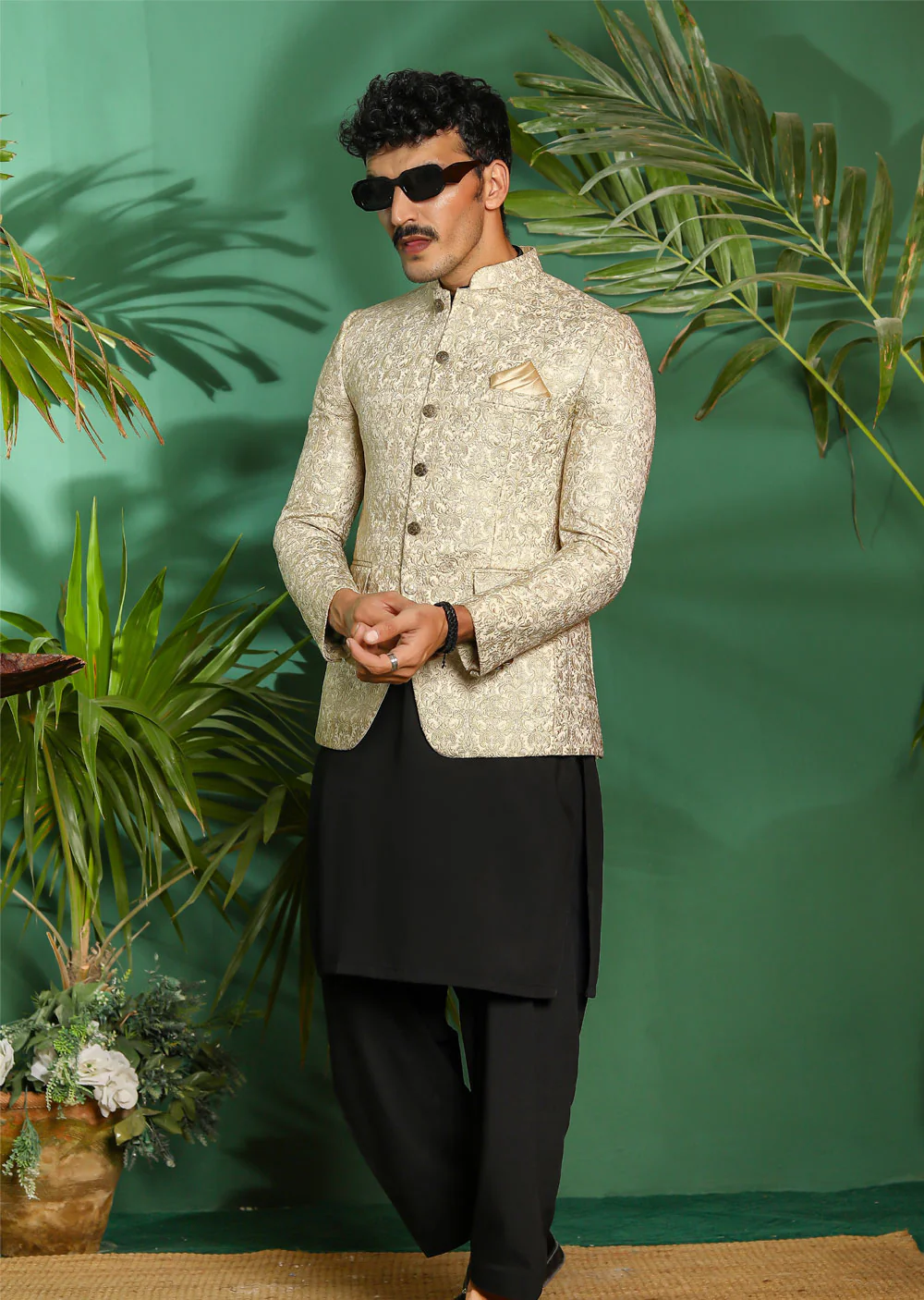 PC-2011 Mens Premium White Prince Coat - Image 2