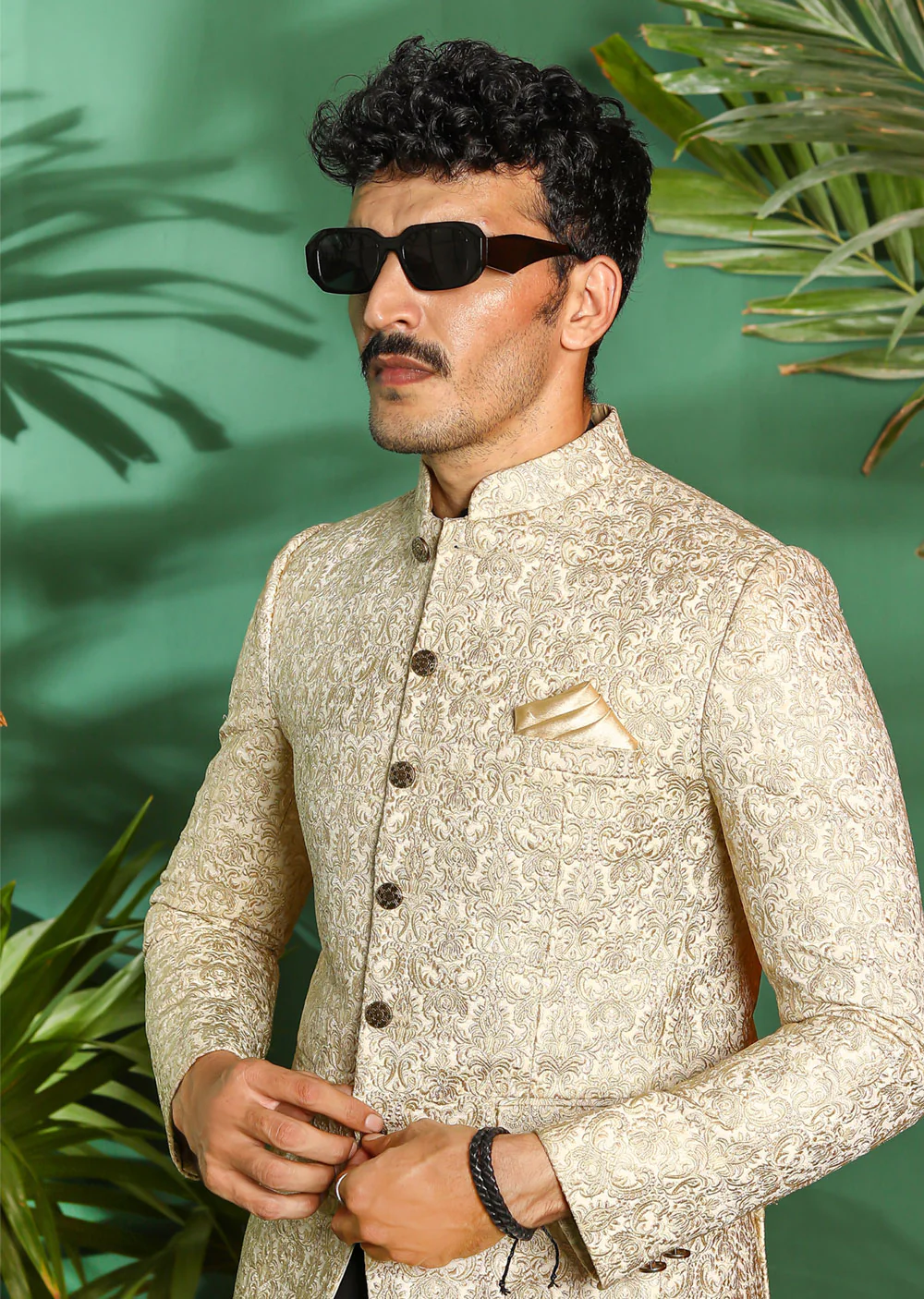 PC-2011 Mens Premium White Prince Coat - Image 3
