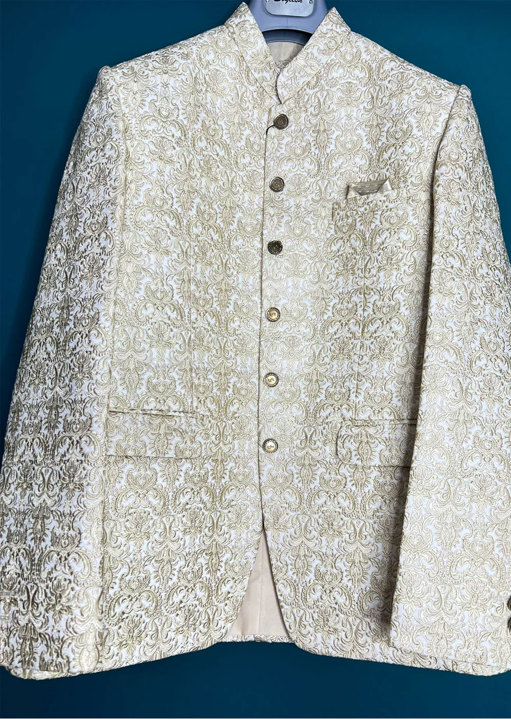 PC-2011 Mens Premium White Prince Coat - Image 4