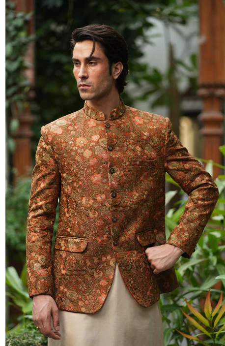 PC-584 - Readymade Mens Embroidered Prince Coat
